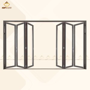 Thi công cửa đi xếp trượt 6 cánh Xingfa A80 cho biệt thự sang trọng