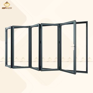 Cửa đi xếp trượt 5 cánh Xingfa A80 nhôm kính cao cấp – HDP Window