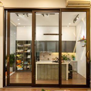 Mẫu cửa nhôm Xingfa A115 mở lùa 3 cánh cho nhà phố và biệt thự
