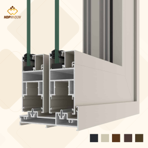 Mặt cắt profile nhôm Xingfa Class A115 cho cửa lùa 4 cánh.