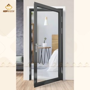 Mẫu cửa nhôm Maxpro 1 cánh lắp cho phòng ngủ, sử dụng bản lề âm cao cấp.