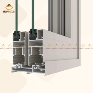 Mặt cắt profile nhôm Xingfa Class A hệ A115 đa khoang, thể hiện cấu trúc cách âm.